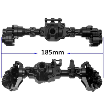 ShareGoo Aluminum Alloy Front & Rear Portal Axle Housing Set Compatible with Traxxas TRX4 Defender Bronco 1/10 RC Crawler Car Upgrades Part (Black) - color: Black