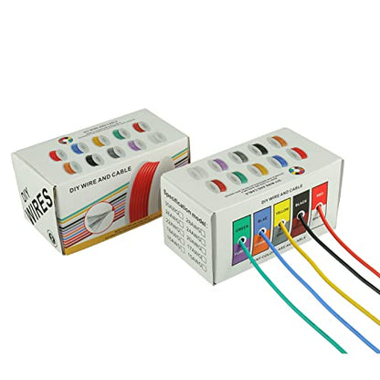 BOJACK 16 AWG Flexible Silicone Wire Electric Wire Hook up Wire Kit 300V Cables with Plus 20 φ4mm Heat Shrink Tubings and a Mini Wire Stripper(5 Colors 13.12Ft Each Color, 16AWG) - size: 16 AWG Silikondraht