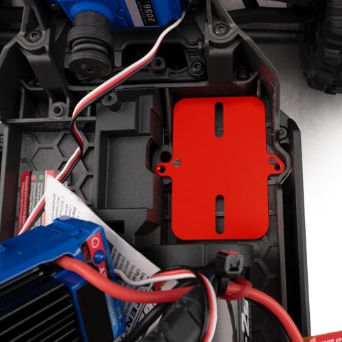 Electronic Mount Plate ESC Receiver Tray for Tra-xxas Mini Maxx | 4WD RTR Brushless Monster Truck 1/16 RC Car Upgrades Aluminum Red - color: Red