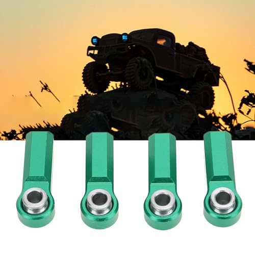HUIOP 7.0mm RC Link Rod End, High Strength Alloy Ball Joint Head for 1/10 Model Car, CW Design with Set of Four, Seamless fit with Most Model car Parts, M4 Thread, Easy Replacement (Green)