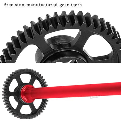 RC 45T Spur Gear Slipper Clutch/Center Slider Driveshaft Upgrades Part for 1/16 Mini Maxx 4WD RTR Brushless Monster Truck (#107154-1),#45 Steel Transmission Gears Spur Gear,Red - color: Red-(upgrades Part）