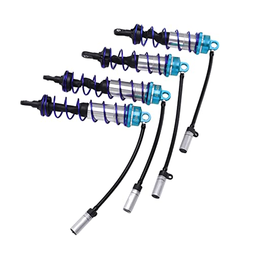 RC Shock Absorber Set Oil Adjustable Front Rear Damper High Performance Upgrade for 1/8 RC Car Crawler Truck Truggy Aluminum Alloy 4PCS (Blue) - color: Blue