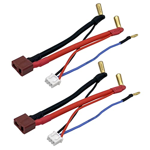RC Car Hardcase Connector Cable, RC Car Cable T Plug Female 90° 5MM Bullet Connector 12AWG for 2S 7.4V Lithium Lipo Battery