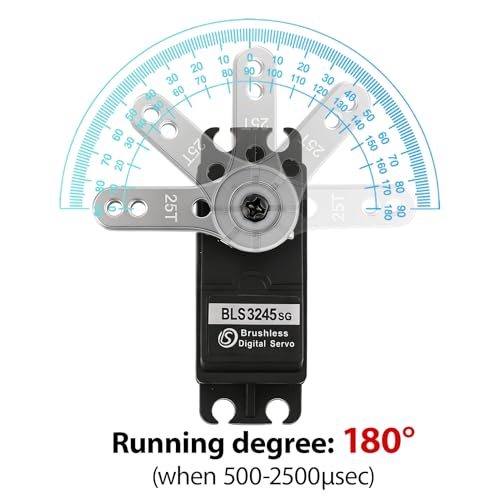 ZOSKAY 45kg Rc Servo Brushless Servo Metal Gear High Torque for TRX4 TRX6 SCX10 III 1/10 RC Crawler Upgrade Parts(45KG-180°)