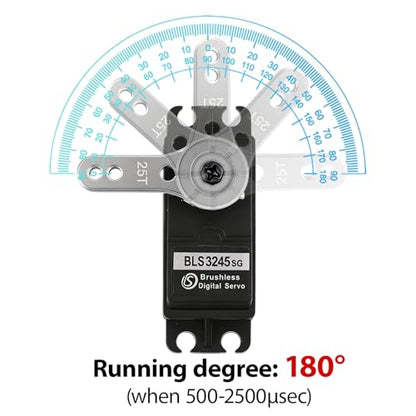 ZOSKAY 45kg Rc Servo Brushless Servo Metal Gear High Torque for TRX4 TRX6 SCX10 III 1/10 RC Crawler Upgrade Parts(45KG-180°)