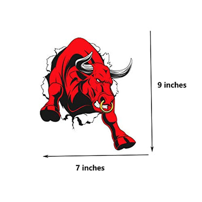 6-Inch Fashion Car Stickers - Angry Bull Design, Left and Right 2PCS (Style 2) - style: Style 2