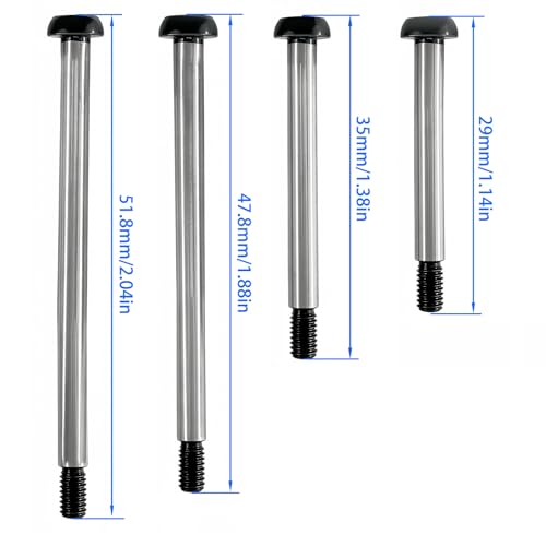 RC Lock-Nut Style Hinge Pins Set, Polished Steel 1144 Suspension Screw Pins Kit for 1/10 RC Truck & Crawler Upgrade (8PCS)
