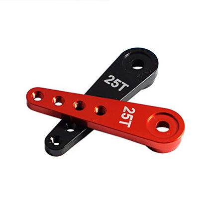 2Pack ShareGoo 25T Metal Servo Horn Extension Long RC Steering Arm Compatible with Futaba Savox Power HD HSP Himoto MG995 MG996 Servos Motor,L37mm