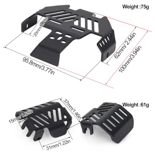 3-piece Metal Chassis Armor Protection Skid Plate for 1/10 RC Crawler Car Traxxas Trx4 Bronco Defender G500 K5 Upgrade Parts