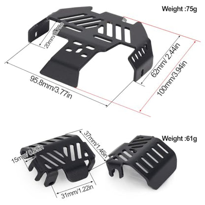 3-piece Metal Chassis Armor Protection Skid Plate for 1/10 RC Crawler Car Traxxas Trx4 Bronco Defender G500 K5 Upgrade Parts
