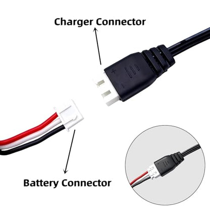7.4V Battery Charger with XH-3P Plug for SCX24 Truck RC Car, Rock Crawler, Orbee Gun, Gel Blaster, Splatter Ball Gun USB Charger Cable (2 Pack)