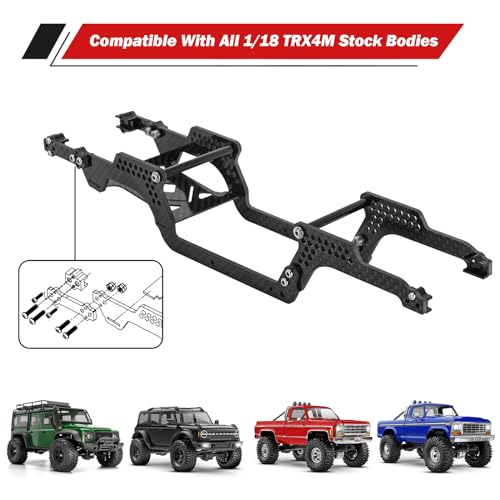 INJORA 39g Universal LCG Carbon Fiber Chassis Frame Kit for 1/18 TRX4M - size: A