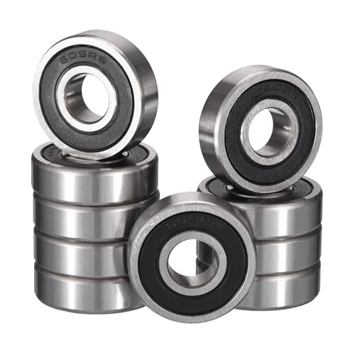 609-2RS Deep Groove Ball Bearings, ID 9mm x OD 24mm x Width 7mm Miniature Bearings, Double Rubber Sealed Ball Bearing Pre-Lubricated Chrome Steel Z2 Lever 10pcs - size: 609-2RS 9x24x7mm
