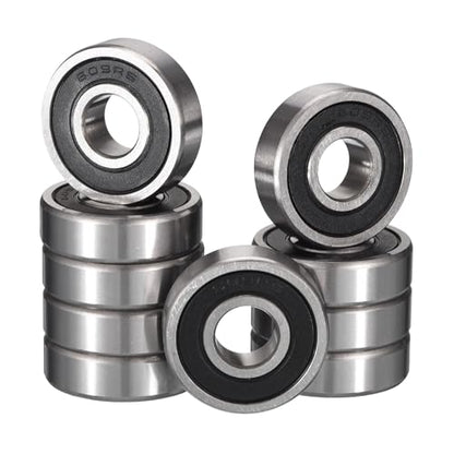 609-2RS Deep Groove Ball Bearings, ID 9mm x OD 24mm x Width 7mm Miniature Bearings, Double Rubber Sealed Ball Bearing Pre-Lubricated Chrome Steel Z2 Lever 10pcs - size: 609-2RS 9x24x7mm