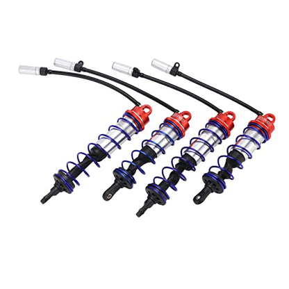 RC Shock Absorber Set Oil Adjustable Front Rear Damper High Performance Upgrade for 1/8 RC Car Crawler Truck Truggy Aluminum Alloy 4PCS (Red) - color: Red