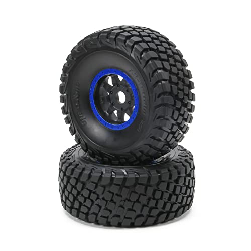 RCAWD RC Wheel Rims and Tires for 1/7 ARRMA Mojave 6S Parts & 1/7 UDR Unlimited Desert Racer 85086-4 Upgrades, Glued Nylon Wheels and Tires #8474X Blue - color: Blue