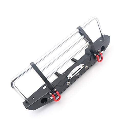 KYX Racing Alloy Front Bumper with LED Lights Upgrades Parts Accessories for RC Crawler Car Axial SCX10 II 90046 Traxxas TRX4 TRX-4 Redcat Gen8 Scout II