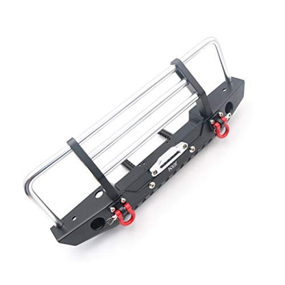 KYX Racing Alloy Front Bumper with LED Lights Upgrades Parts Accessories for RC Crawler Car Axial SCX10 II 90046 Traxxas TRX4 TRX-4 Redcat Gen8 Scout II