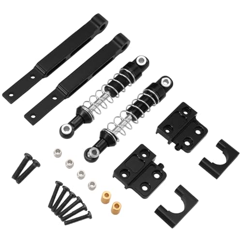 Metal Rear Axle Shock Link Rod Leaf Spring Upgrade Link Suitable for Mangniu 1/12 MN82 MN82S MN82PRO 1/12 Scale RC Climbing Car (Black) - color: Black