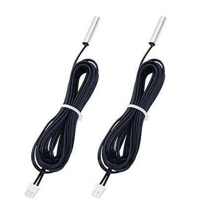 TWTADE 2 Pcs 3M 10K B3950 Thermistor Temperature Sensor,able to Support -25 to 125 Degree Celsius,Sensitive NTC Temperature Sensor Probeprobes has 5 * 25mm Stainless Steel housing NTC-3M-2P - size: 3M