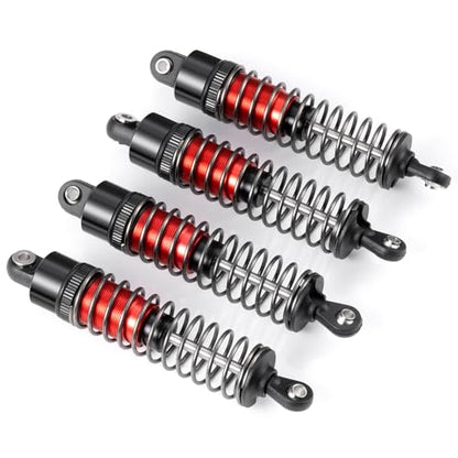 80mm Aluminum Shocks Threaded Tele Shock Absorber Damper Long Threaded Shock Absorber Oil Damper Compatible with TRX4 TRX6 Axial SCX10 D90 90046 1/10 RC Rock Crawler (Red-80MM) - color: Red-80MM