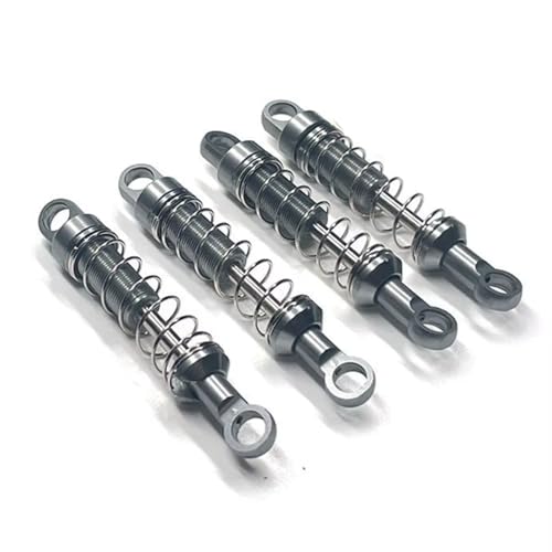 Compatible with MN for MN78 for MN168 1/12 RC Car Accessories Parts 1Set Metal Non‑Hydraulic External for Spring Shock Absorber Set RC Assortment(Gray) - color: Gray