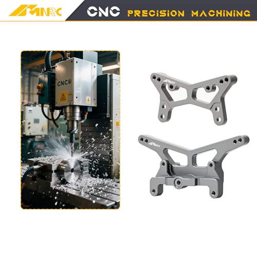Alum Shock Tower, Suspension Arm, Front Steering Knuckles, Caster Blocks C Hubs and Rear Hubs Compatible with Losi 1/24 Micro-B 1/28 Micro-T Upgrades Part Gray - color: Gray