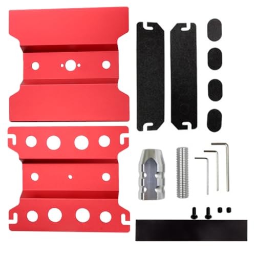 1 Set RC Car Work Stand Aluminum Alloy Repair Workstation Bracket with Screw Tray for 1/8 1/10 1/12 1/16 Traxxas Axial Arrma Redcat RC Crawler Monster Truck Buggy (Red) - color: Red