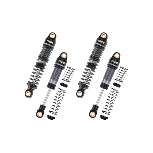 DSS18 TRX4M Shocks 59MM Oil-Filled Shock Absorber CNC Long Threaded Oil Damper For TRX4MT TRX4M Upgrades 1/18 RC Crawler,Dual Spring Suppresses Minor Vibrations and Absorbs Major Impacts - style: 59mm black