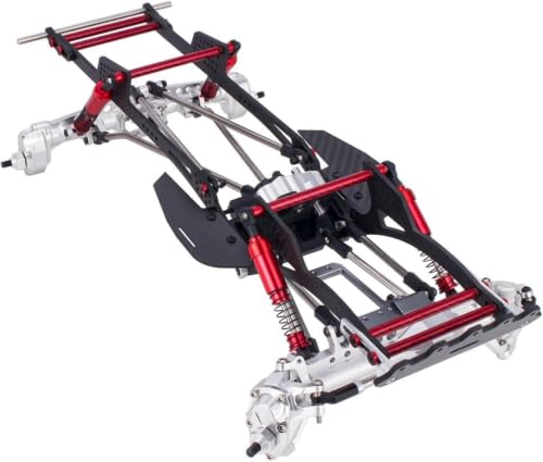 RC Performance Carbon Fiber LCG Chassis Kit with Gearbox Shock Absorber for 1/10 RC Crawler SCX10 Capra Upgrade (Full Chassis Kit) - style: Full Chassis Kit