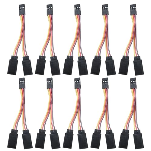 10pcs Servo Y Splitter Cable, JR Futaba 1 Male to 2 Female | RC Harness，RC extension wire for car, airplane, helicopter, drone and boat model servo wiring - style: 10PCS 1 to 2