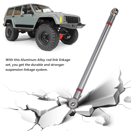 RC Link Rods, 8Pcs Aluminium Alloy Rod Links Linkage Chassis 313mm Wheelbase for Axial SCX10 1/10 Scale RC Crawler Car Steering Linkage Upper & Lower Upgrade Parts(Ti) - color: Ti