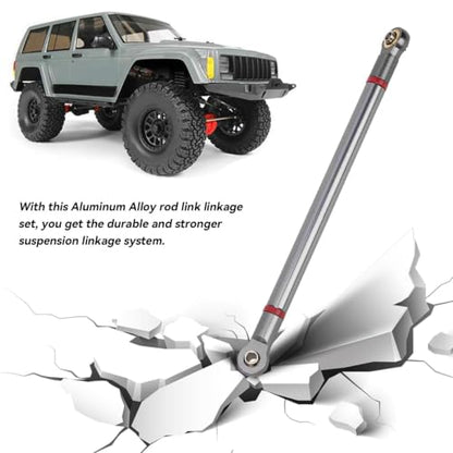 RC Link Rods, 8Pcs Aluminium Alloy Rod Links Linkage Chassis 313mm Wheelbase for Axial SCX10 1/10 Scale RC Crawler Car Steering Linkage Upper & Lower Upgrade Parts(Ti) - color: Ti
