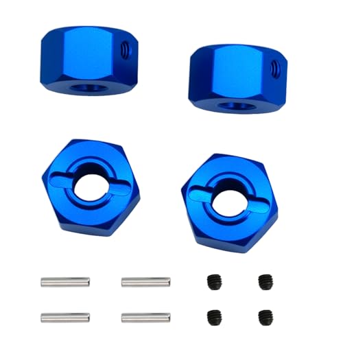 Aluminum 12mm Wheel Hubs with Pins Set for 1/16 Mini-Maxx RC Upgrade,Replace 3654