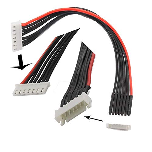 10pcs 6S 7 Pins Balance Extension Cable JST-XH Connector Male to Female Lipo Adapter Plug with 5.9inch 22AWG Silicone Wire (6S 7Pins) - size: 6S 7Pins
