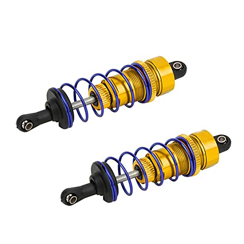 2pcs 92mm RC Oil Pressure Adjustable Front Shock Damper, 1/10 RC Car Shock Absorber, Upgraded Aluminum Alloy Buggy Suspension for ZD Racing HSP Hongnor LRP HPI (Gold) - color: Gold