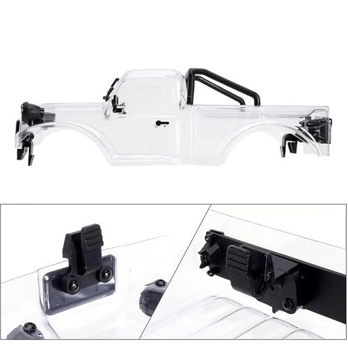 1/18 RC Pickup Truck Body Shell, ABS Impact-Resistant Upgrade for TRX4M Defender/Bronco/Wrangler (Clear Body) - color: Clear Body