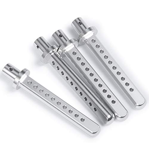 4PCS Aluminum Body Post Mounts for 1/10 SCX10,Body Posts Replacement Parts (Silver) | 3 Color,Heavy-duty Aluminum,CNC-Machined Body Posts Upgrade Part - color: Silver