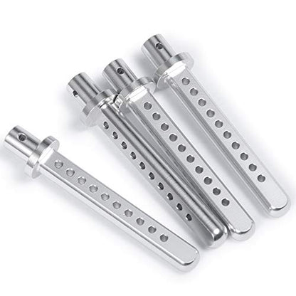 4PCS Aluminum Body Post Mounts for 1/10 SCX10,Body Posts Replacement Parts (Silver) | 3 Color,Heavy-duty Aluminum,CNC-Machined Body Posts Upgrade Part - color: Silver