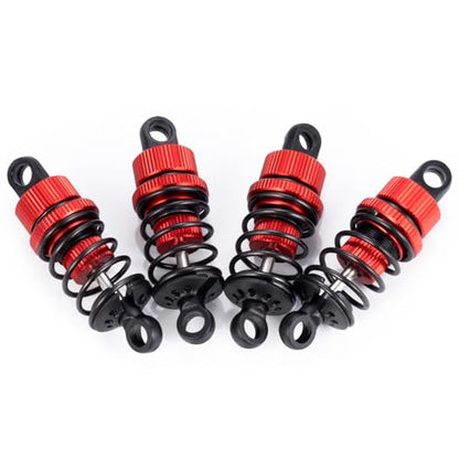 Aluminum RC Front & Rear Oil Filled Shock Absorber 50mm/52mm Adjustable Damper Set Compatible with Tamiya M03 M04 M05 M06 1:10 On Road Car Upgrades Replace Parts (Red, 50mm) - color: Red, size: 50mm