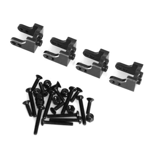 Aluminum Upper Shock Absorber Fixed Mount RC Upgraded Parts for LOSI 1/18 Mini LMT 4X4 Brushed Monster Truck RTR-LOS01026 RC Car, Black - color: Black Upper Shock Fixed Mount