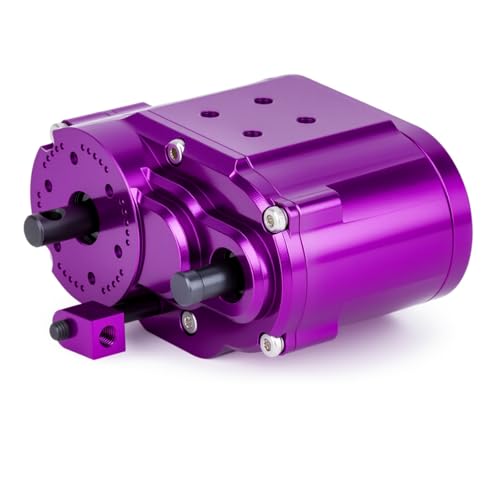 Dual Speed Transfer Case Gearbox Transmission Box for Axial SCX10 RC4WD D90 1/10 RC Crawler Car Upgrade Parts (Purple) - color: Purple