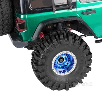 Aluminum RC 1.9 Wheel Tires for 1/10 SCX10 SCX10 II 90046 SCX10 III AXI03007 SCX10 Pro TRX4 TRX6 Gen7/8 D90 VS4-10 MST CFX RC Crawler Car,4pcs RC 1.9 Beadlock Wheel,Navy Blue - color: Navy Blue - (Colorful Tires)