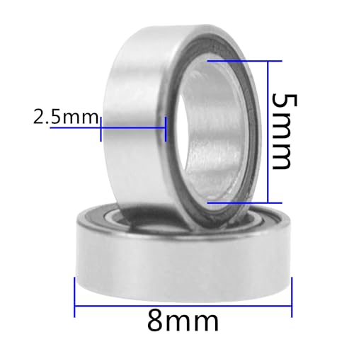 15Pcs ShareGoo RC Rubber Sealed Ball Bearings Kit 5x8x2.5mm 5x11x4mm Compatible with Tamiya Grasshopper Lunchbox Hornet 1/10 RC Car Upgrade Parts