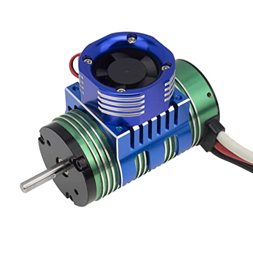 DKKY 42mm RC Cooling Fan Motor Heatsink 21000 RPM for Axial SCX10 Traxxas TRX4 Slash/Rustler/Stampede/Bandit Arrma Kraton Mojave Senton 1/8 1/10 RC Crawler Car 4274 4268 Motor, Blue - color: Blue