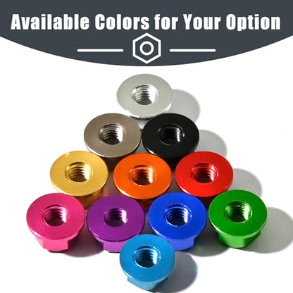 12Pcs M4 Flange Nuts Aluminum, M4-0.7mm Hex Flange Nylon Insert Lock Nuts for 1/10 Scale RC Car Traxxas Slash 4x4 2WD Stampede VXL Rustler VXL HPI Redcat Axial Racing Truck Buggy Crawler Wheels Blue - color: Blue, size: 12Pcs