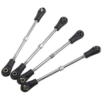 4Pcs RC Car Steering Rod, Metal Adjustable Linkage, Steering Control Rod with 8392mm Adjustment Range & Fit M3 Hex Screws, Ideal for 1/10 Truck Racing Car