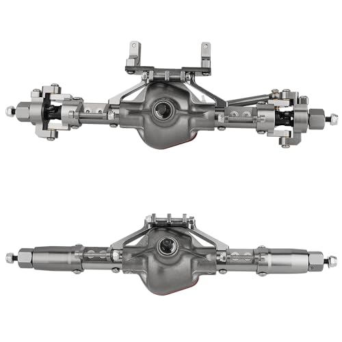 Aluminum Front Rear Complete Axle Set with Enhanced Axle Shaft for Axial SCX10 RC4WD D90 1/10 RC Crawler Upgrade Parts (Titanium)