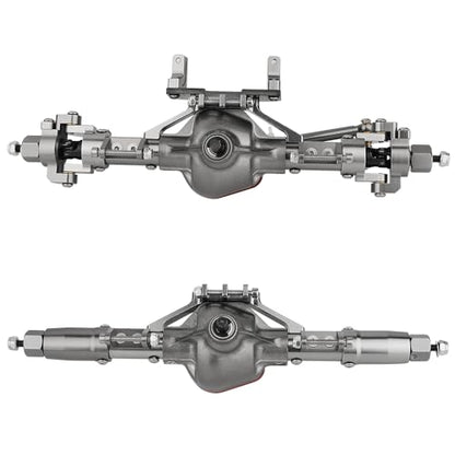 Aluminum Front Rear Complete Axle Set with Enhanced Axle Shaft for Axial SCX10 RC4WD D90 1/10 RC Crawler Upgrade Parts (Titanium)