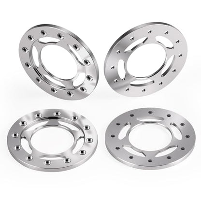 4PCS Aluminum 1.55" Beadlock Wheel Replacement Ring for AXIAL UTB18 D90 TF2 CC01 AX90069 MST JIMNY 1/10 RC Crawler Trail Truck Car (Silver) - color: Silver